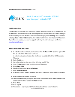 ICARUS eXceL 9.7&rdquo; e-reader 1051BK: how to export notes in PDF