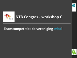 NTB Congres - workshop C - Nederlandse Triathlon Bond