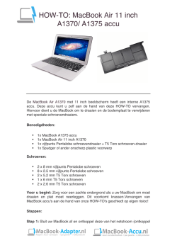 HOW-TO: MacBook Air 11 inch A1370/ A1375 accu - MacBook