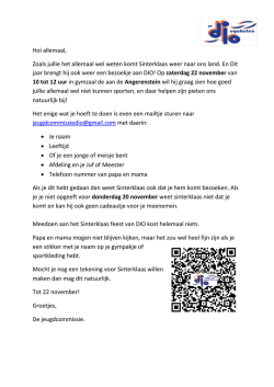 Hoi allemaal, Zoals jullie het allemaal wel weten