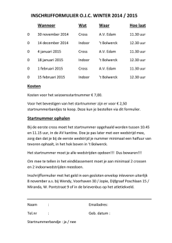 INSCHRIJFFORMULIER O.J.C. WINTER 2014 / 2015