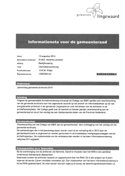 Informatienota jaarverslag gemeente