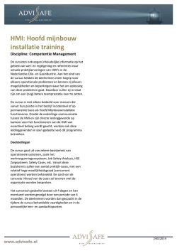 HMI: Hoofd mijnbouw installatie training
