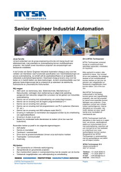 Senior Engineer Industrial Automation