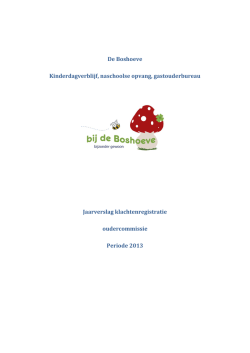Jaarverslag oudercommissie