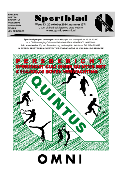 Quintusblad week 43 2014 - Welkom bij Quintus Handbal
