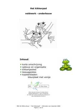 Inhoud - MEC de Witte Schuur
