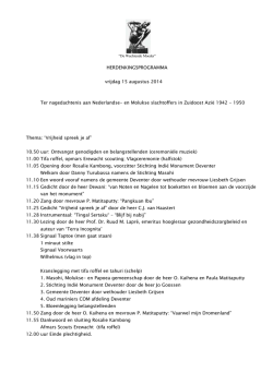 HERDENKINGSPROGRAMMA vrijdag 15 augustus 2014 Ter