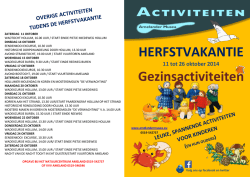 HERFSTVAKANTIE Gezinsactiviteiten