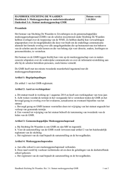 GMR Statuut - Stichting de Waarden