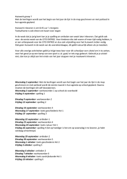Huiswerk groep 7 Met de leerlingen wordt aan het begin van het