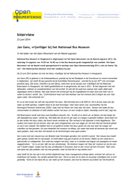 Interview Jan Gans - Open Monumentendag