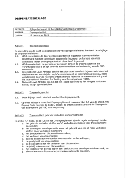 Dispensatiebijlage 2015
