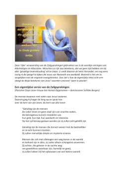 Een eigentijdse versie van de Zaligsprekingen
