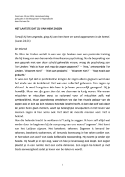 HET LAATSTE DAT ZIJ VAN HEM ZAGEN Terwijl hij hen zegende