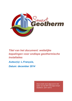 wettelijke bepalingen voor ondiepe geothermische
