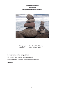 Liturgie - Protestantse Wijkgemeente Ambacht-Oost