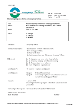 Klachtenregeling voor cliënten