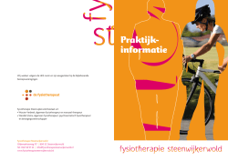 Praktijkfolder - Maatschap Fysiotherapie Steenwijkerwold