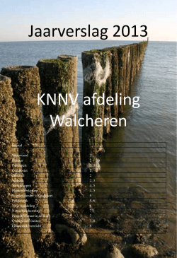 Jaarverslag 2013 KNNV afdeling Walcheren