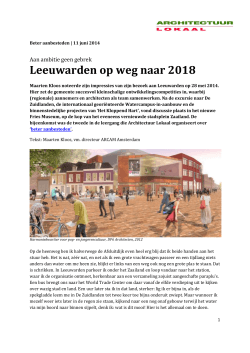 Leeuwarden op weg naar 2018 Maarten Kloos