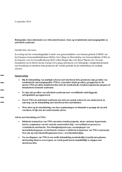 Interferon b&egrave;ta-producten - CBG-MEB