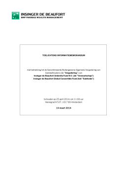 20140314 Informatiememorandum IdB Global Convertible