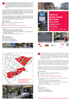 newsletter #1 - Saint-Josse-ten-Noode - Région de Bruxelles