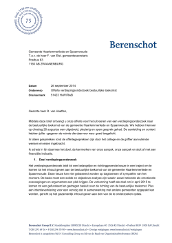 offerte Berenschot, bijlage bij brief van B en w van 29 september 2014