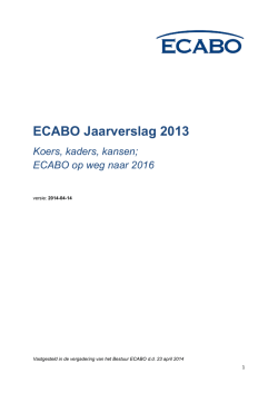 Jaarverslag 2013 met sectorrapportages