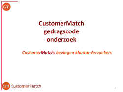 gedragscode - CustomerMatch