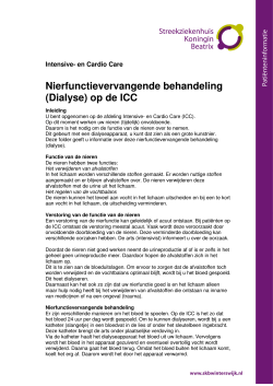 Nierfunctievervangende behandeling (Dialyse) op de ICC
