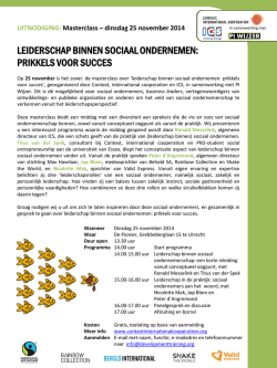 141110 Uitnodiging masterclass 25 november 2014