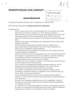 Amendement IKC - Gemeente Zundert