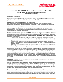 Informatiebulletin Asics Nederlandse