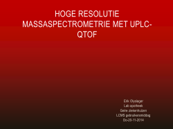 Hoge resolutie MS met UPLC QTOF