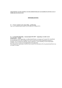 toelichting gemeenteraad van 19 februari 2014