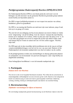 Partijprogramma Ouderenpartij Heerlen (OPH)2014