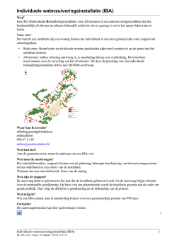 Individuele waterzuiveringsinstallatie (IBA)
