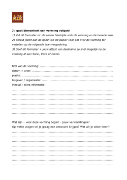 IBO KIK - werkdocument voorbereiding + evaluatie vorming 2014