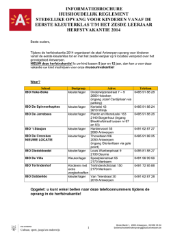 informatiebrochure huishoudelijk reglement stedelijke opvang voor