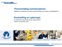 Doelstelling en opbrengst