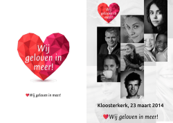 Liturgie Wij geloven in meer! - Protestantse Kerk in Nederland