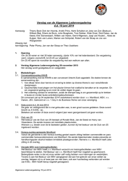 Verslag van de Algemene Ledenvergadering d.d. 19