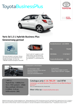 Yaris 5d 1.5 L hybride Business Plus Gewoonweg geniaal