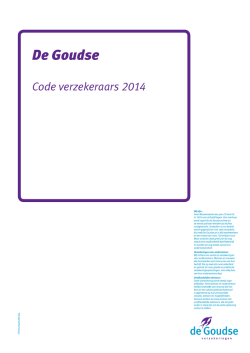 Governance Principes 2014 - De Goudse Verzekeringen