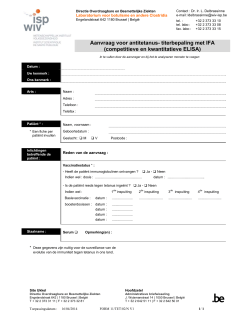 Aanvraag voor antitetanus- titerbepaling met IFA (competitieve en