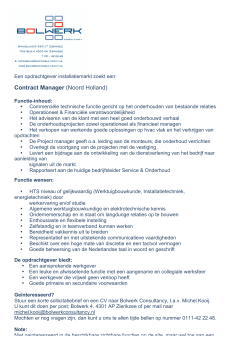 Contract Manager (Noord Holland)