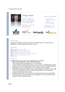 Ingo Smit - Freelance consultant projectmanager Exact Globe