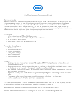Chef Mechanische Technische Dienst